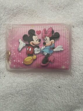 Pink Compact Wallet with Disney Mickey & Minnie Artwork